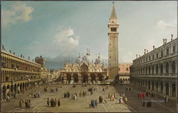 Canaletto Painting - Piazza San Marco With The Basilica Canaletto